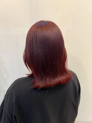 ミディアム カラー ブリーチしない暖色 カラー🥀杉 優菜のヘアスタイル
