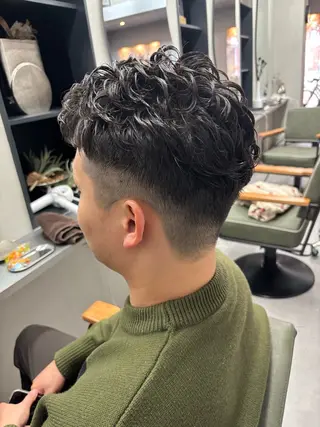 ショート パーマ メンズ nico麻生　長谷川 裕月のヘアスタイル