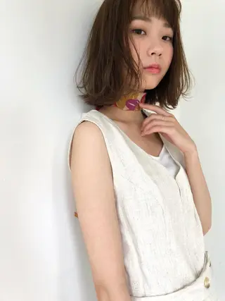ミディアム ボブ/縮毛矯正 🌟梅田盛一🌟のヘアスタイル