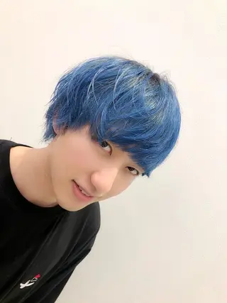 ショート カラー パーマ メンズ エビスザキレン／メン ズ／心斎橋🌳のヘアスタイル