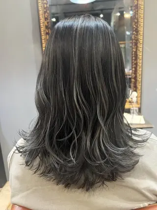 ミディアム カラー パーマ ヘアアレンジ 【N°deseo】 吉祥寺のヘアスタイル