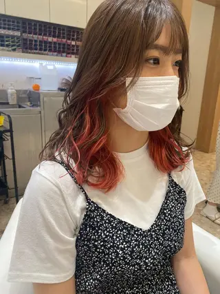 セミロング カラー パーマ ヘアアレンジ 🌿レイヤー/ブリー チ/🌿‬JINのヘアスタイル