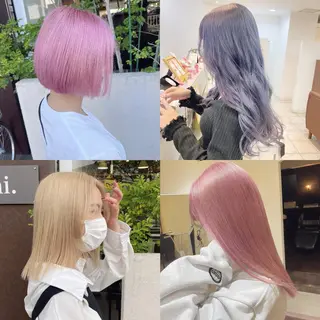 セミロング カラー 渡邊 唯のヘアスタイル