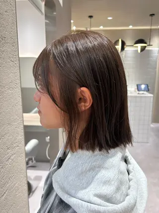 ミディアム カラー SALOWIN 新宿三丁目me+所属・レイヤー/ボブ/ パーマ/HARUKAのヘアスタイル