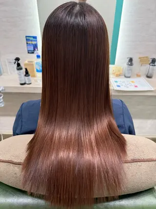 セミロング カラー 縮毛矯正/ /関内/あべももこのヘアスタイル