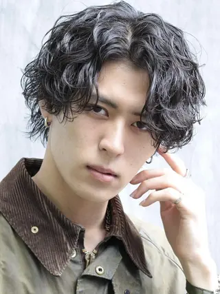 パーマ ショート メンズ ✨【公式】渋谷メンズ サロン BLUCK✨のヘアスタイル
