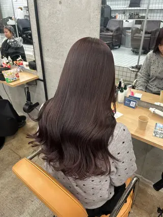 ロング カラー 🌷ラベンダーピンク 顔まわり🌷ねいろのヘアスタイル
