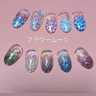 ネイル フラワー ムーンのネイルデザイン