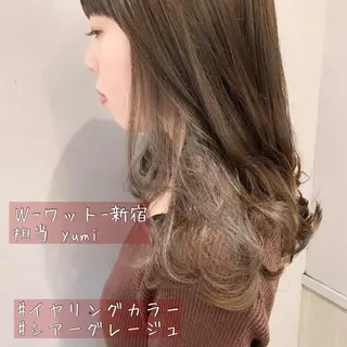 ロング カラー パーマ ヘアアレンジ メンズ キッズ ネイル マツエク・マツパ 新宿駅近♡友達とOK 🦋W -ワット -のヘアスタイル