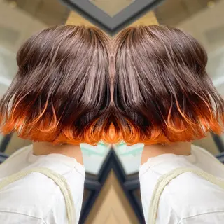 ショート カラー ヘアアレンジ 髪質改善×ハイトーン 中田啄也のヘアスタイル