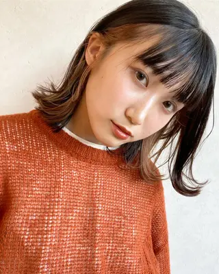 セミロング カラー nono/パーマ /顔まわりカット🐈のヘアスタイル