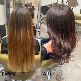 セミロング カラー ヘアアレンジ 川上 麻梨阿のヘアスタイル