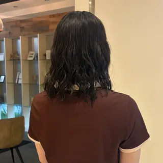 ミディアム パーマ ハイトーン/ 髪質改善/ヒロタリカのヘアスタイル