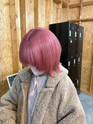 カラー まろみ暖色×ボブ ×chia🕯のヘアスタイル