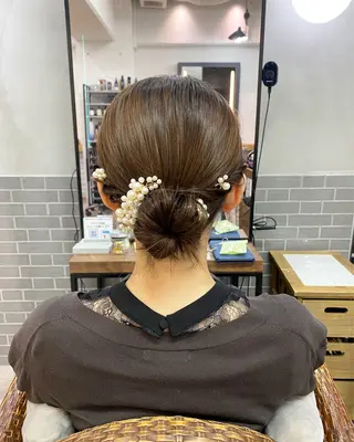 ミディアム ヘアアレンジ まとまるボブ🌼 アレンジ🌼鴨下穂香のヘアスタイル