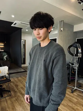 ショート パーマ メンズ Basis 田口豪司のヘアスタイル