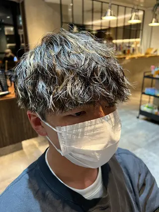 ショート パーマ メンズ 波巻きスパイラルパー マ/シャドウパーマ駿のヘアスタイル