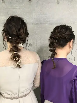 セミロング ヘアアレンジ 卒業式お呼ばれ🕊️ ヘアセット✴︎ミキのヘアスタイル