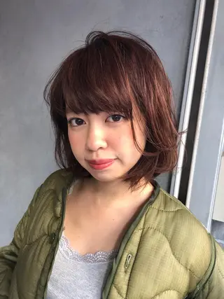 ショート カラー パーマ ヘアアレンジ 【白髪ぼかし 専門GBG】自由が丘のヘアスタイル