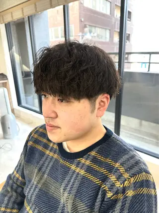 ミディアム パーマ メンズ 🎀似合わせカット/ ボブ/佐瀬千枝🎀のヘアスタイル