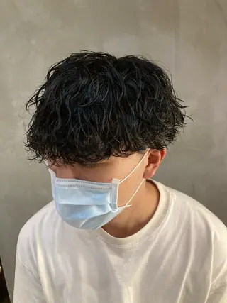 ショート パーマ メンズ 波巻きスパイラルパー マ/シャドウパーマ駿のヘアスタイル