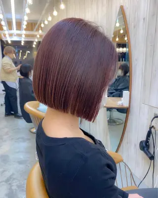 ミディアム カラー ♥️ボブ韓国風ヘア ♥️久保田夢美のヘアスタイル