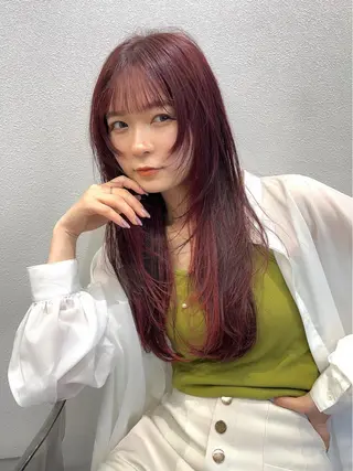 ロング カラー ヘアアレンジ キッズ ネイル マツエク・マツパ アイブロウ 🫧umu.🫧韓国 /レイヤー/ハッシュのヘアスタイル