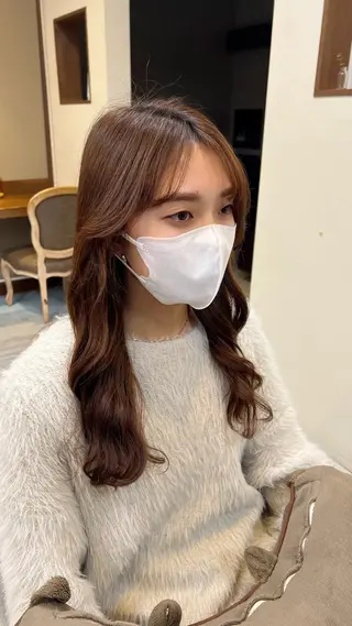 ロング パーマ amiehairroom所属・むらたナチュラルパー マ🌀透明感カラーのヘアスタイル