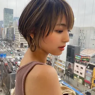 ショート カラー 縮毛矯正×艶髪カラー 髪質改善/三ツ木のヘアスタイル