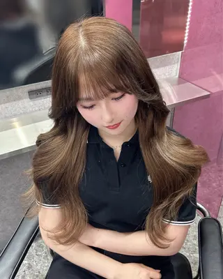 ロング カラー nanaka 🤍韓国ワンホンヘアのヘアスタイル