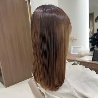 ロング 三箇島陽香/髪質改善 クロスパーマ縮毛矯正のヘアスタイル