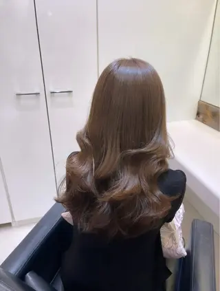 セミロング カラー 赤み消し透明感カラー オオヤマのヘアスタイル