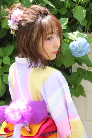ミディアム ヘアアレンジ 前田 裕介のヘアスタイル