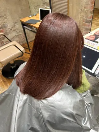 ミディアム カラー パーマ 新宿✨顔周りカット 韓国ヘア/坂本亜裟海のヘアスタイル