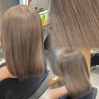 セミロング カラー ヘアアレンジ 透明感カラー/推しカ ラー☁️JURAのヘアスタイル