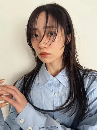 ロング カラー パーマ ヘアアレンジ メンズ キッズ ネイル マツエク・マツパ アイブロウ ウルフレイヤーカット /チヒロのヘアスタイル
