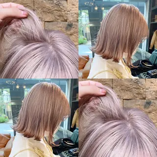 ミディアム ハイトーン/ ボブ 中村麟のヘアスタイル