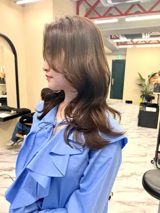 セミロング カラー ヘアアレンジ 髪質改善/縮毛矯正 鈴木裕介のヘアスタイル