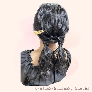 セミロング ヘアアレンジ e.h.hanabi mizukiのマツエク・マツパデザイン