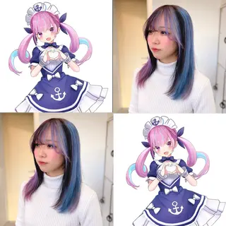 セミロング カラー インナー/2次元/ 推しカラー/しゅうとのヘアスタイル