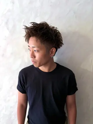 ショート パーマ 本厚木パーマ&ブリー チMEN'Sショートのヘアスタイル