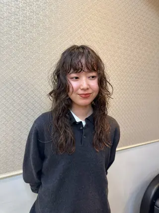 セミロング パーマ さとう あやかのヘアスタイル