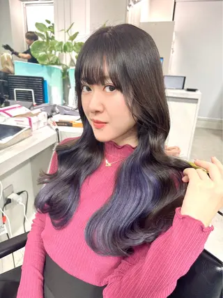 ロング バレイヤージュ ボブ🌈ナツヤのヘアスタイル