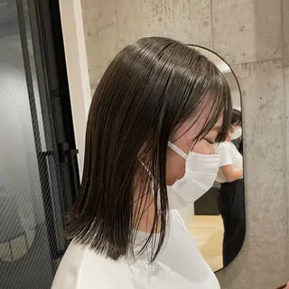 ミディアム カラー 市川 蘭のヘアスタイル