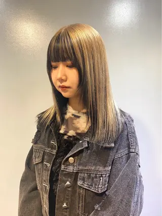 セミロング カラー ブリーチなしベージュ カラー✨Takeのヘアスタイル