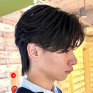 パーマ メンズ 女性カットモデル イケガヤのヘアスタイル