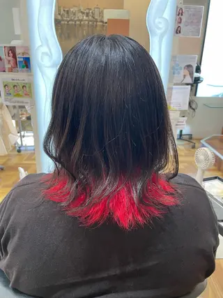 ミディアム カラー 福森 みずきのヘアスタイル