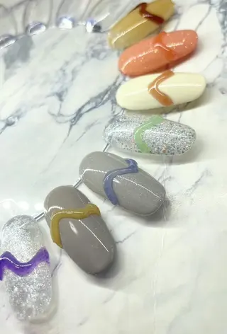 セミロング カラー ネイル nailStella KOKOIST取扱店のネイルデザイン