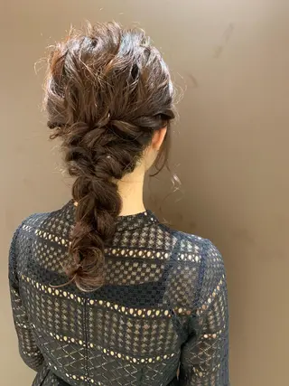 セミロング カラー ヘアアレンジ きむえり/髪質改善 /うねり広がり改善のヘアスタイル