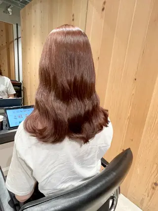 セミロング カラー スキバサミを使わない カット🌼唯🌼のヘアスタイル